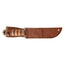 Ka-Bar USMC Presentation Grade 1215 dettaglio manico pelle guardia ottone oro fodero cuoio