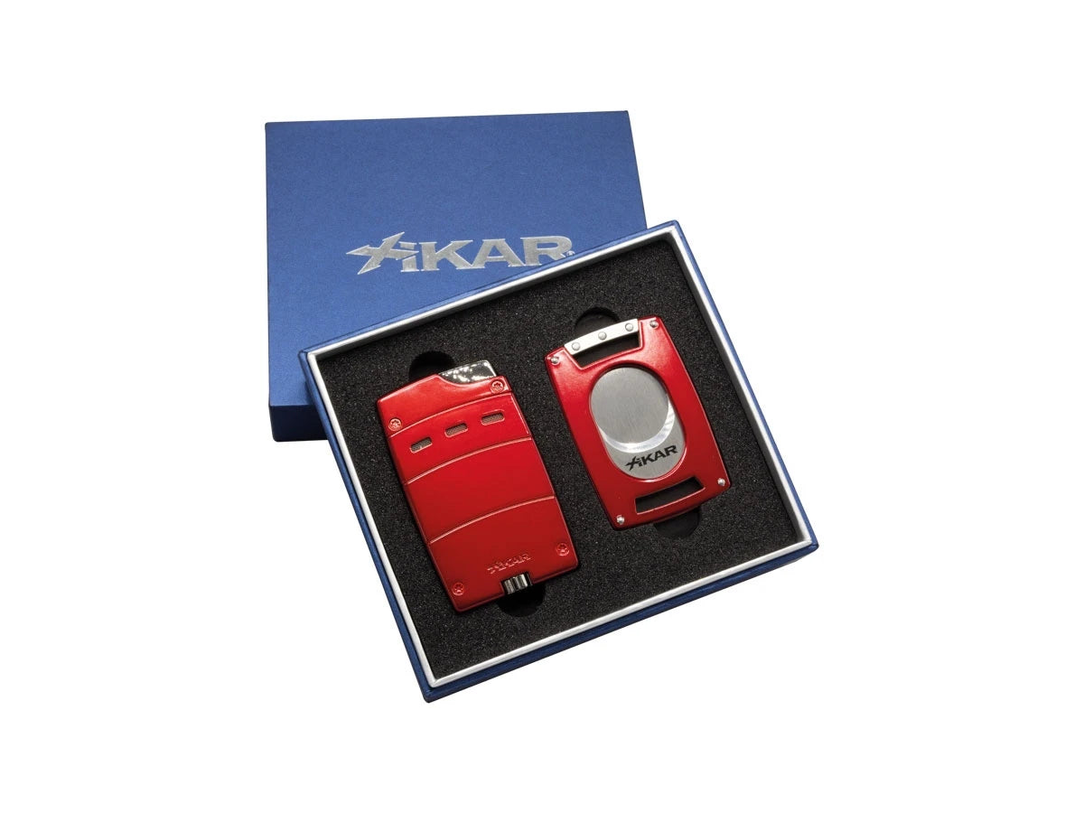 Xikar SET ACCENDINO / TAGLIASIGARI ULTRA-MAG SET (907RD) Red