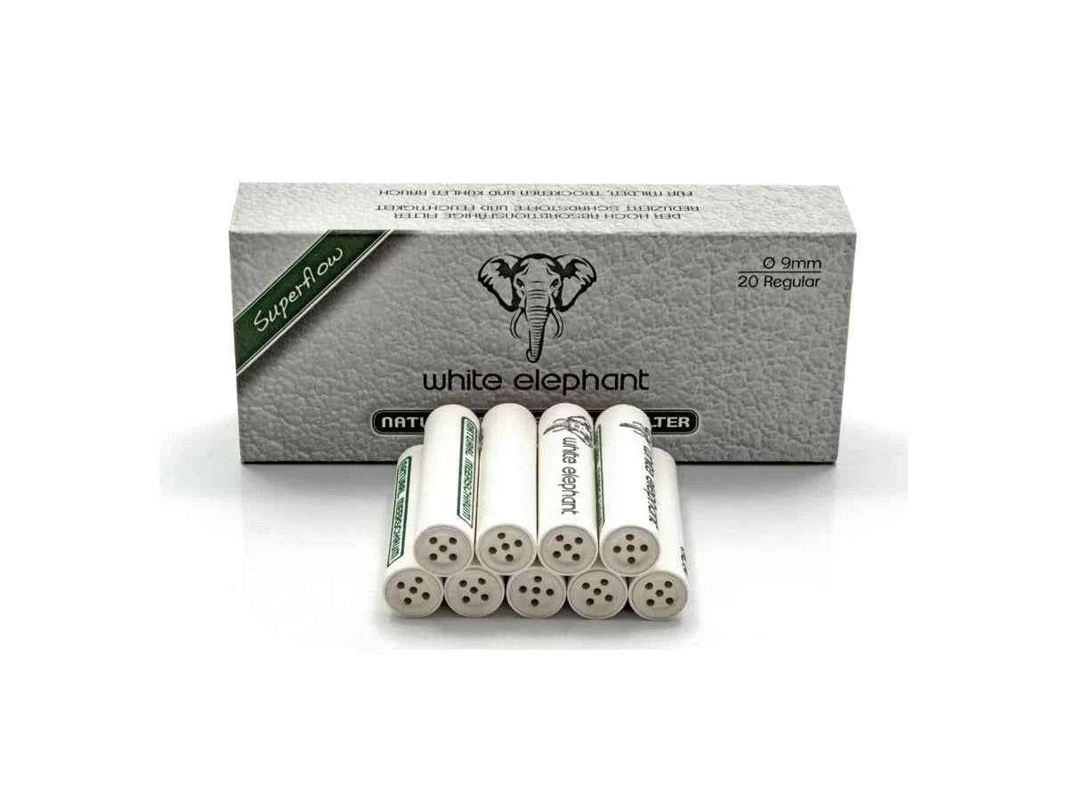 White Elephant FILTRO x PIPA SEPIOLITE NATURALE 9 mm 20 pz (20201)