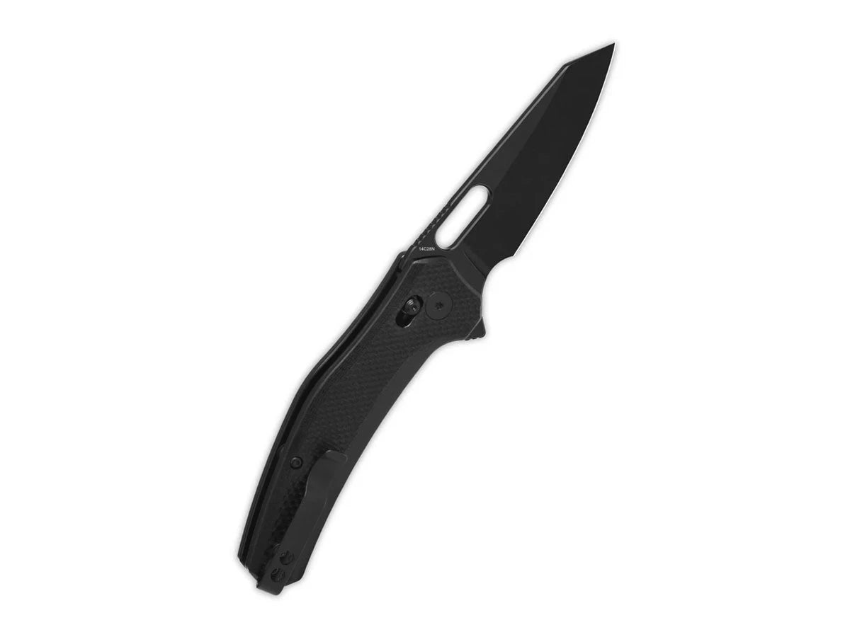 Dettaglio lama 14C28N black QSP Emu G-10 8,2 cm glyde lock 118 g