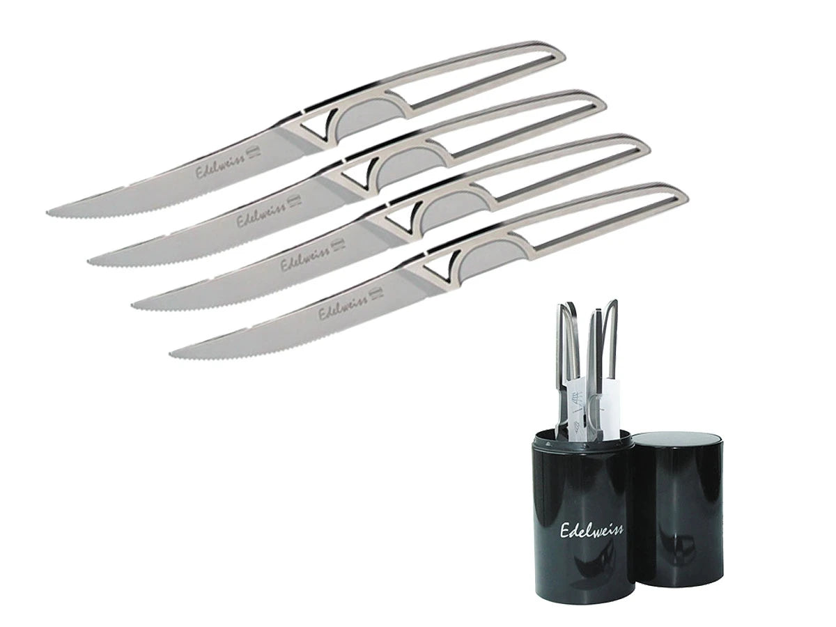 EDELWEISS SET 4 PZ COLTELLI BISTECCA TOTAL FILO SEGHETTATO
