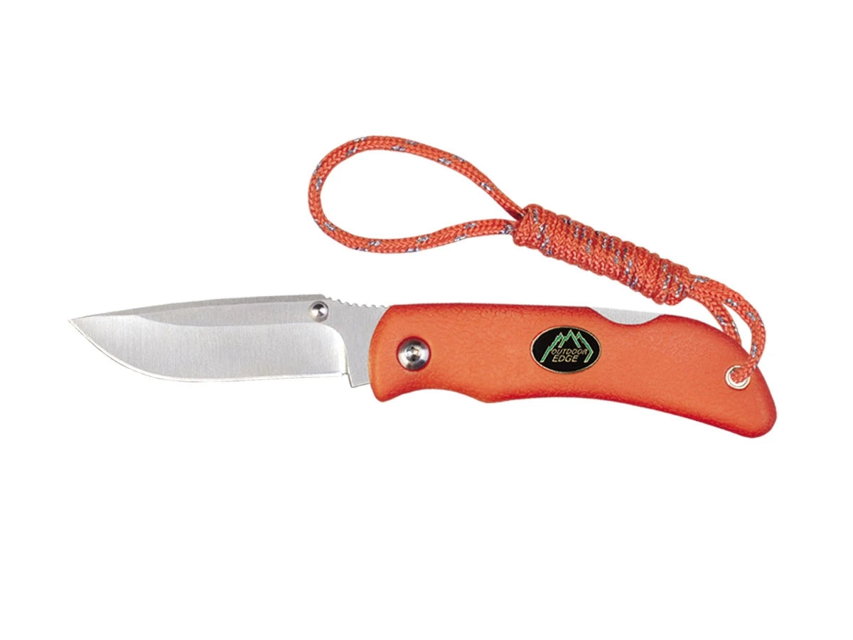 Outdoor Edge Mini Blaze Orange acciaio 8Cr13MoV manico TPR lama 5,6 cm totale 13 cm peso 40 gr Back Lock