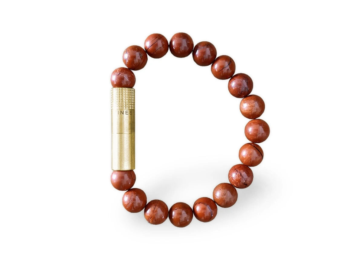 Les Fines Lames BRACCIALE PUNCH BRASS RED JASPER - S