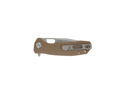 Honey Badger Tanto Medium HB1332 tan, dettaglio manico FRN e flipper