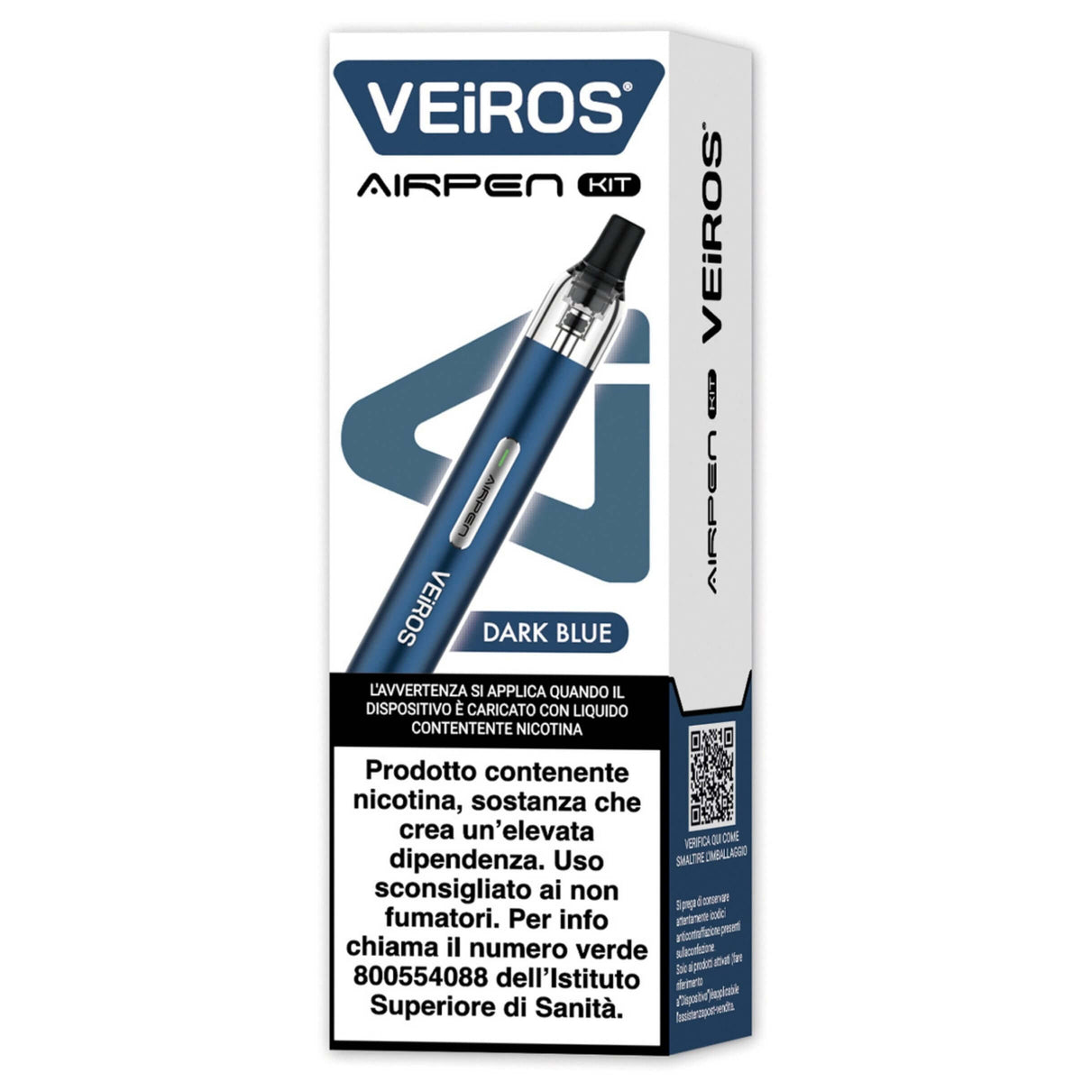VEIROS Airpen Kit Sigaretta Elettronica Ricaricabile Dark Blue 1100 mAh con Pod Riempibile