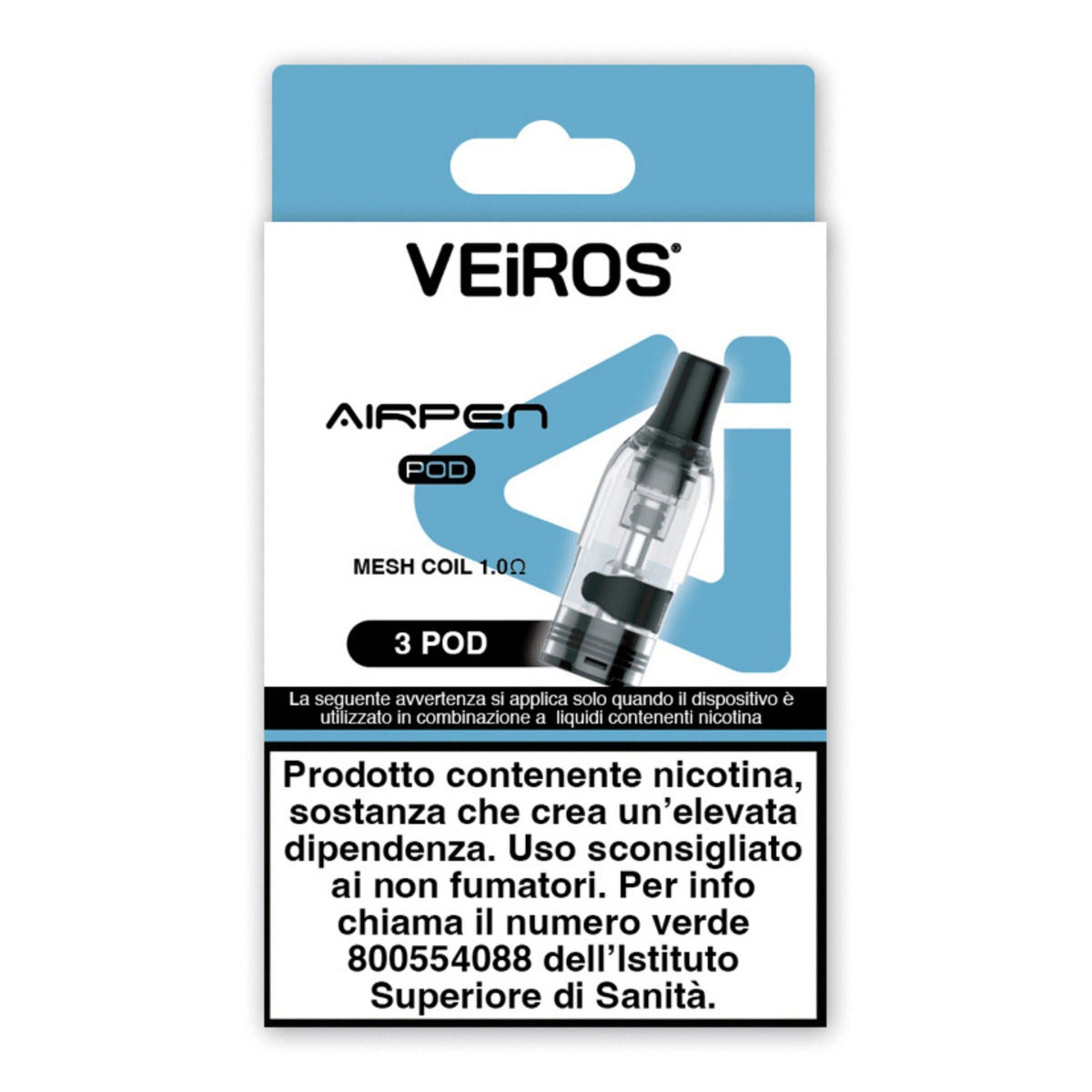 Veiros Airpen Pod di Ricambio 3 Pezzi con Mesh Coil 1.0 Ohm per Sigaretta Elettronica