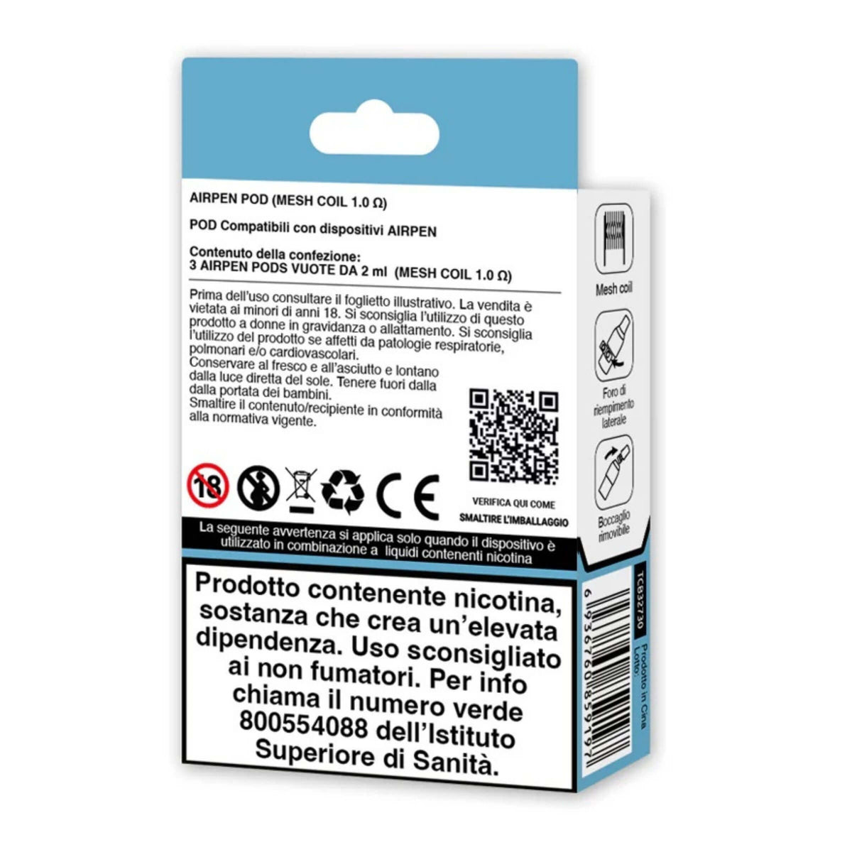 Veiros Airpen Pod di Ricambio 3 Pezzi con Mesh Coil 1.0 Ohm per Sigaretta Elettronica