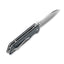 QSP Parrot Micarta D2 QS102-F Denim Blue – dettaglio micarta denim e copper washer