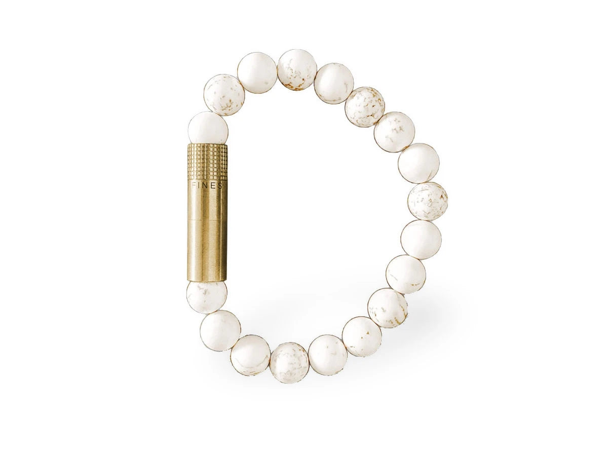 Les Fines Lames BRACCIALE PUNCH BRASS WHITE MAGNESITE - L