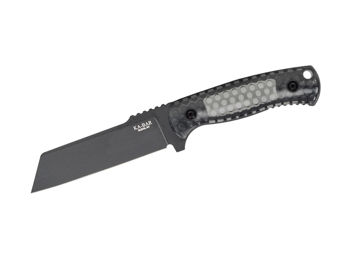 Ka-Bar Cool Name Sheepsfoot 7701 lama sheepsfoot 1095 Cro-Van manico policarbonato fumo nido d'ape Les George USA - vista principale