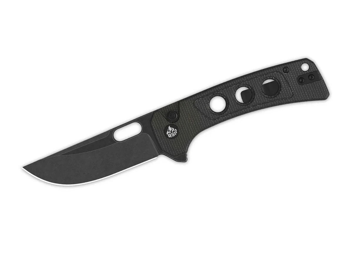 Coltello EDC QSP Unicorn Micarta 14C28N black marrone scuro QS156-A2
