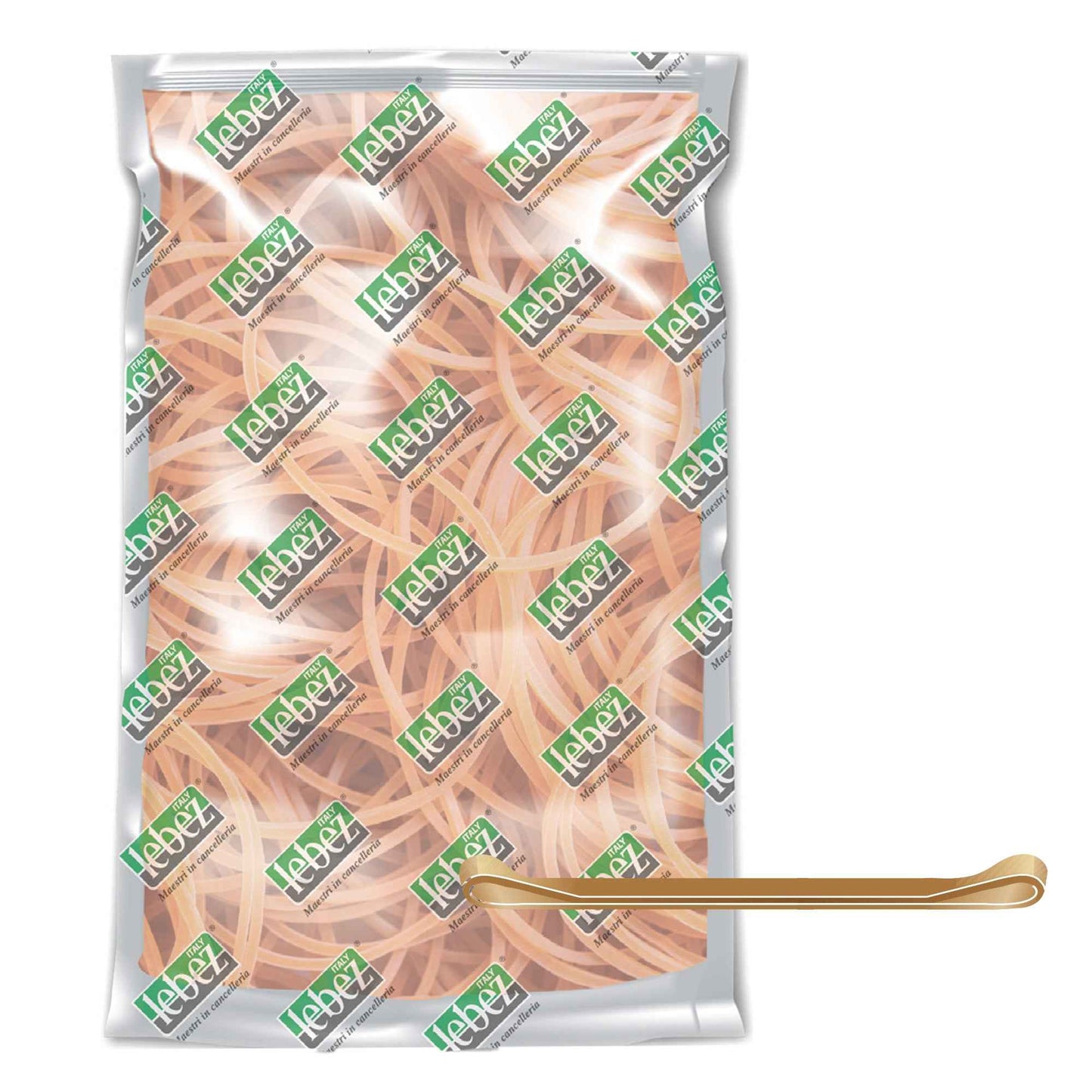 Elastico fettuccia - diametro 5 x 0,5 cm - 1 kg - caucciù - colore naturale - Lebez