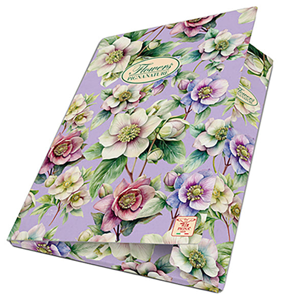 Cartella 3 lembi con elastico Nature Flowers - A4 - dorso 1,5cm - fantasie assortite - Pigna