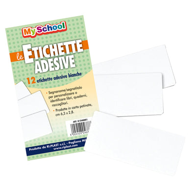 Etichetta adesiva segnanome - 6,3 x 2,8 cm - bianco - Colorosa - conf. 12 pezzi