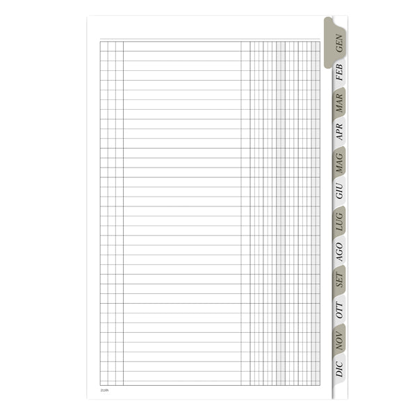 Scadenzario spiralato Gennaio/Dicembre - 29,7 x 21 cm - 8 fogli - Data Ufficio