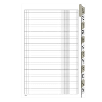 Scadenzario spiralato Gennaio/Dicembre - 29,7 x 21 cm - 8 fogli - Data Ufficio