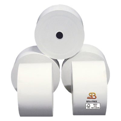 Rotolo per distributore self service - 57 mm x 130 m - 55 gr - diametro esterno 100 mm - anima 12 mm - carta termica BPA free - Sabacart