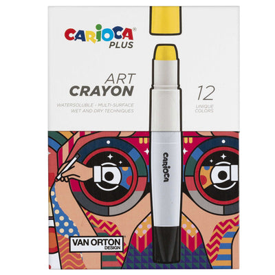 Pastello a cera Art Crayon - Ø 10 mm x 138 mm - colori assortiti - Carioca Plus - conf. 12 pezzi
