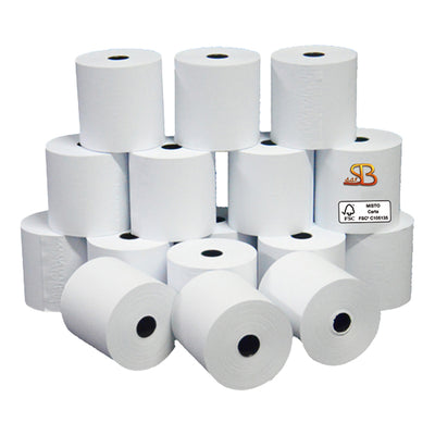 Rotolo per calcolatrice - 74 mm x 35 m - 60 gr - diametro esterno 60 mm - anima 12 mm - carta neutra - Sabacart - blister 10 pezzi