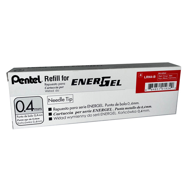 Refill Energel X LRN4 - punta 0,4 mm - rosso - Pentel