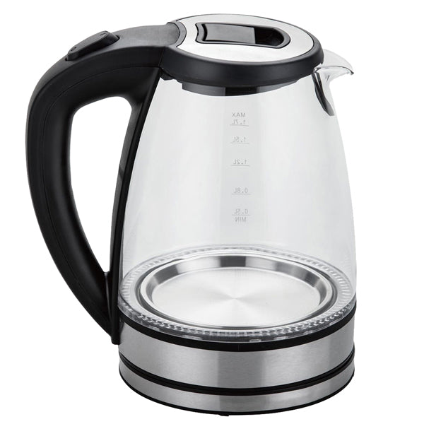Bollitore elettrico cordless - caraffa in vetro - 2200 W - nero - Melchioni family