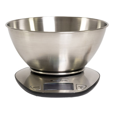 Bilancia da cucina Graal - con ciotola - peso massimo 5 kg - acciaio - Melchioni family