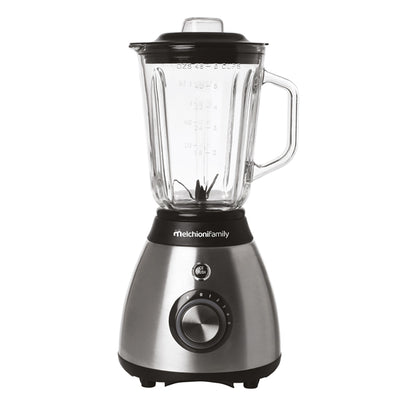 Frullatore Frullo Glass - con bicchiere in vetro - 600 W - nero/argento - Melchioni family
