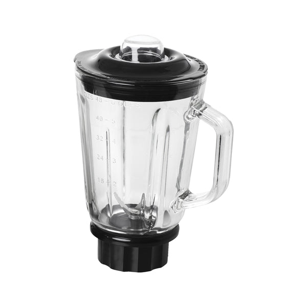 Frullatore Frullo Glass - con bicchiere in vetro - 600 W - nero/argento - Melchioni family