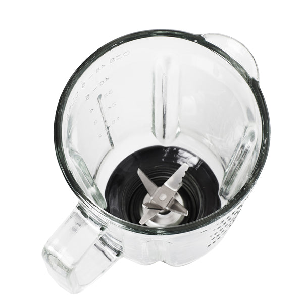 Frullatore Frullo Glass - con bicchiere in vetro - 600 W - nero/argento - Melchioni family