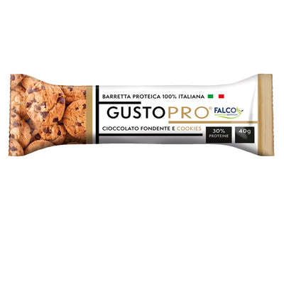 Falco GustoPro Barretta Proteica Cioccolato Fondente e Cookie 40 g Confezione 24 Barrette