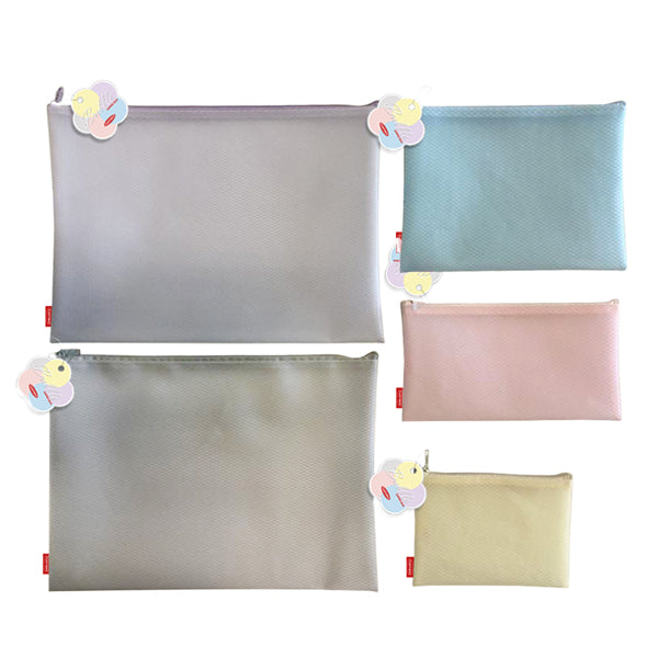 Busta con zip Bubble - 22,8 x 18,5 cm - EVA - colori pastello assortiti - Sei Rota