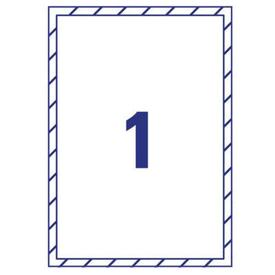 Etichette adesive per finestre - in carta - con pellicola - laser - rimovibili - 210 x 297 mm - 1et/fg - 10 fogli - bianco - Avery