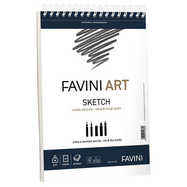 Album spiralato Sketch - A4- 90 gr - 40 fogli - Favini Art