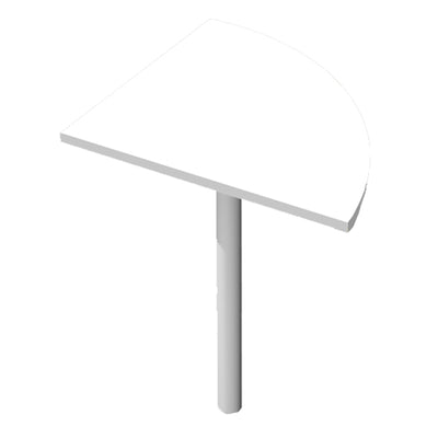 Raccordo angolare 90° per scrivanie Easy - 80 x 80 cm - bianco/grigio alluminio