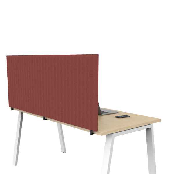 Pannello fonoassorbente per scrivania - 115 x 40 cm - morsetti neri - rosso