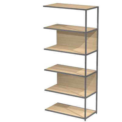 Modulo aggiuntivo per libreria Modular - 90 x 44 x 200 cm - struttura metal antracite - rovere