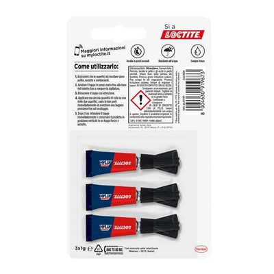 Colla Super Attak - 1 gr - trasparente - Loctite - conf. 3 pezzi