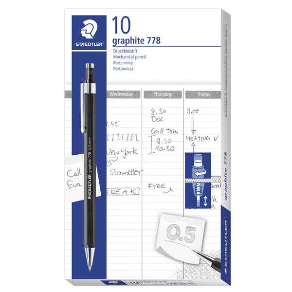 Portamine Grafite 778 - mina 0,5 mm - fusto nero opaco - Staedtler