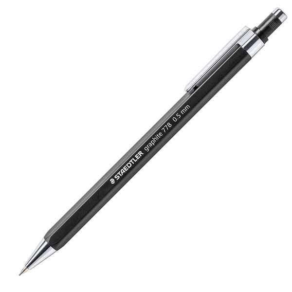 Portamine Grafite 778 - mina 0,5 mm - con astuccio 12 mine - fusto nero opaco - Staedtler