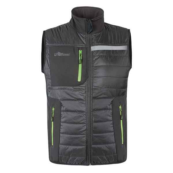 Gilet Wall - taglia L - PL - grigio/verde - U-Power