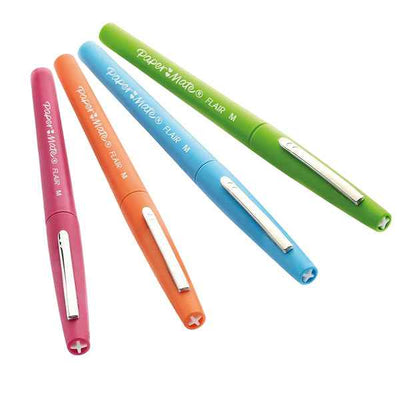 Pennarello Flair Nylon - punta feltro - 1,10mm - colori assortiti Fun - Papermate - conf. 4 pezzi