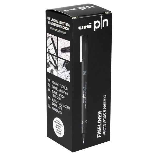 Pin fineliner - 11 gradazioni assortiti - nero - Uni Mitsubishi - gift box 11 pezzi
