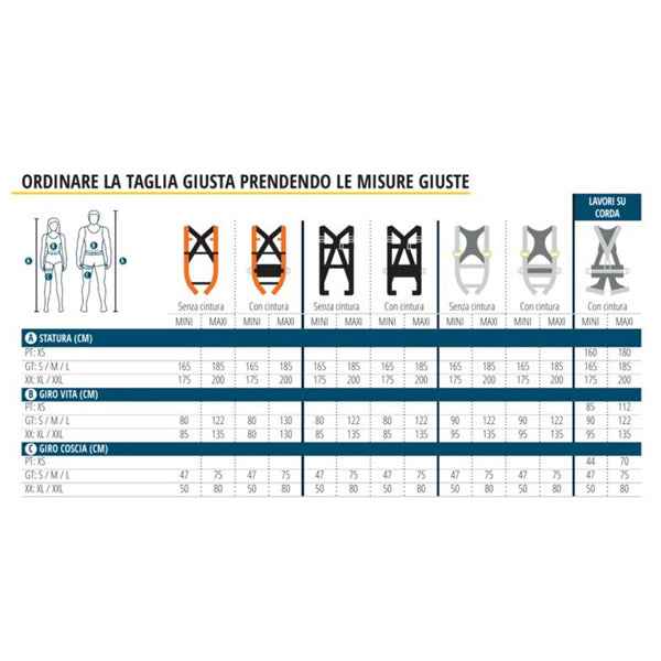Imbracatura HAR12 - due punti di ancoraggio - taglia S/M/L - arancio - Deltaplus