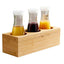 Portabottiglie con tre fori - 42 x15,5 x13 cm - bamboo - colore naturale - Leone