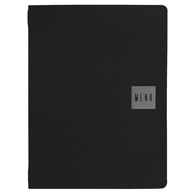 Portamenù Talk - 3 inserti doppi inclusi - A4 - 24,3 x 31,6 cm - nero - Stilcasa