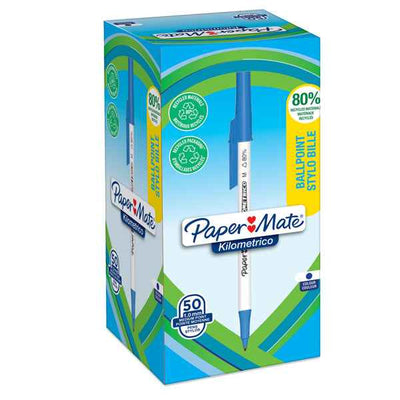 Penna sfera - cappuccio - Kilometrico Recycled - punta 1,0 mm - blu - Papermate