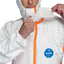 Tuta Tyvek 800J - con nastrature arancioni - taglia M - bianco - Dupont