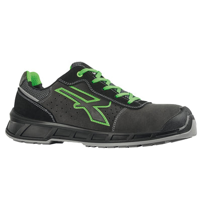 Calzatura di sicurezza Taylor S1P S - numero 39 - pelle scamosciata - nero/verde - U-Power