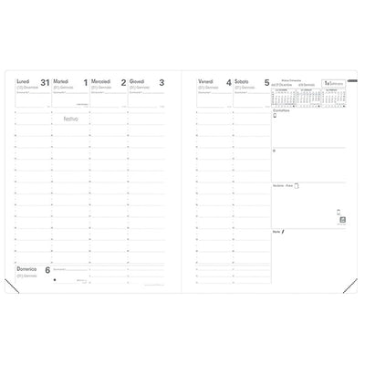 Agenda settimanale Presidente Marlow 2027 - 21 x 27 cm - blu notte - Quo Vadis