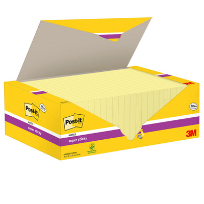 Blocco foglietti Post-it Super Sticky - 655-SSCY-VP24 - 76  x 127 mm - giallo Canary - 90 fogli - Post-it - conf. 24 blocchi